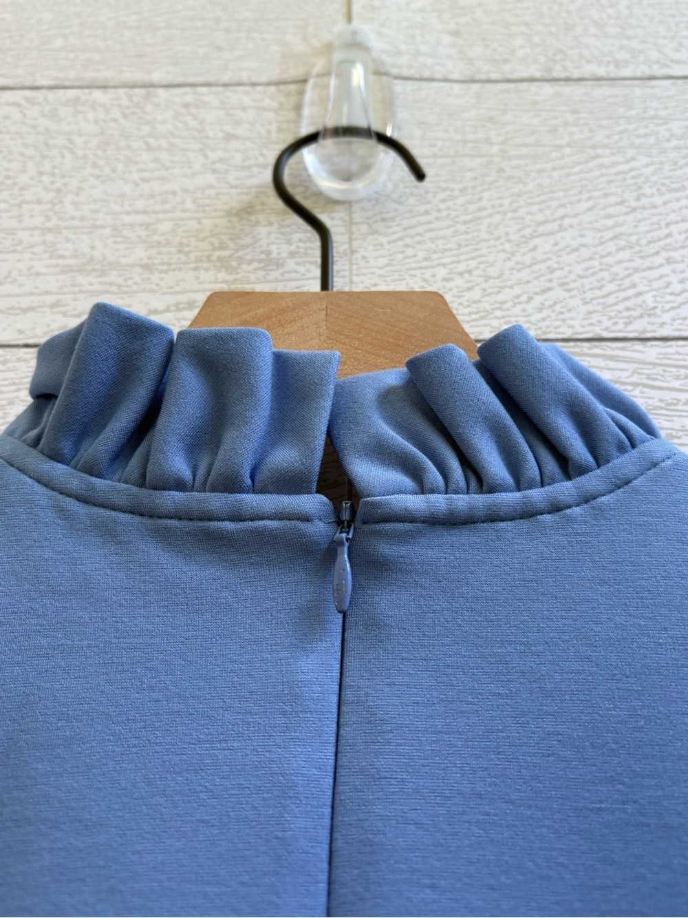 JUDE CONNALLY Avery Ruffle Neck Swing Dress Size Small Blue Coastal Preppy - Picture 5 of 8